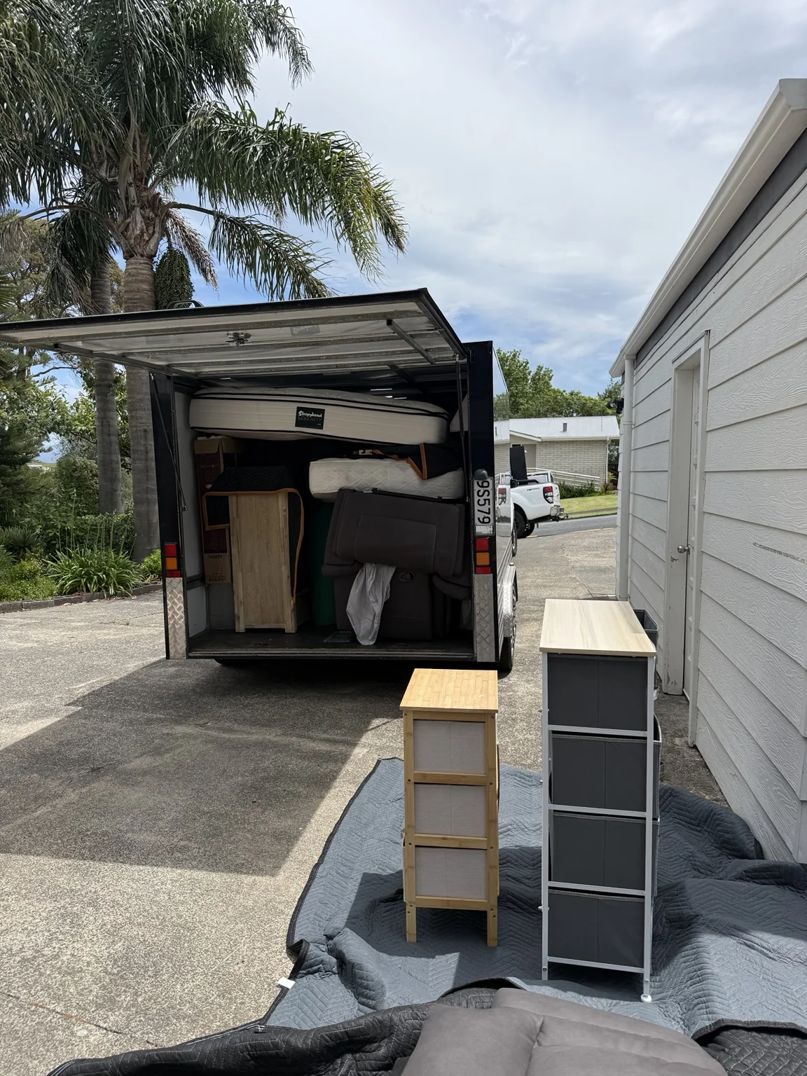 Enclosed trailer loaded for a transport job